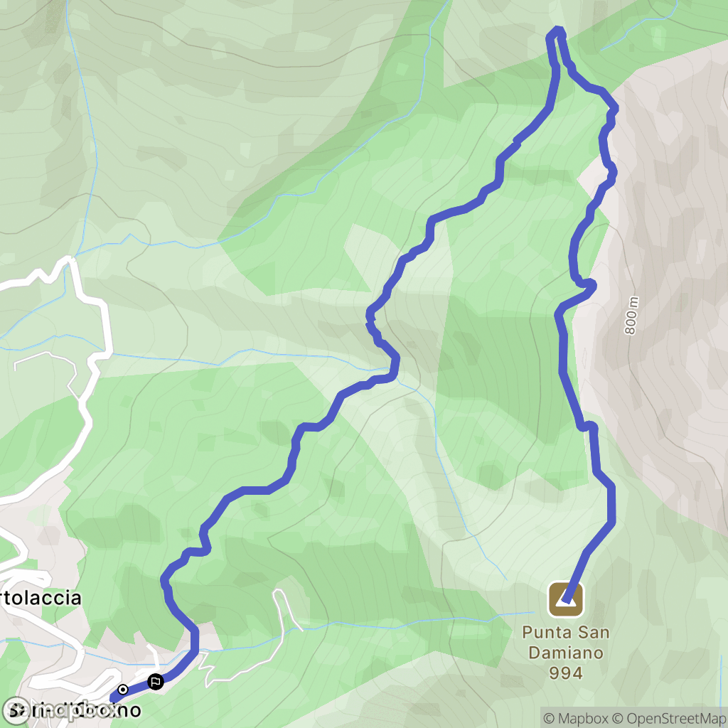 Sari-d'Orcino : carte du parcours de randonnée - France