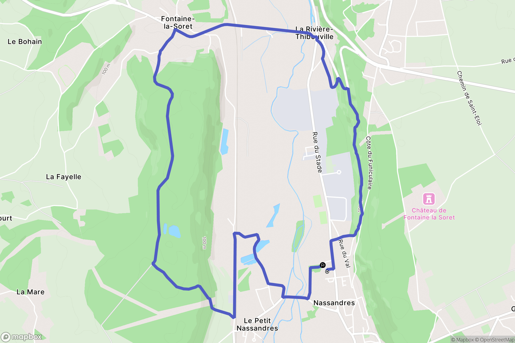 Nassandres sur Risle : carte du parcours de randonnée - France