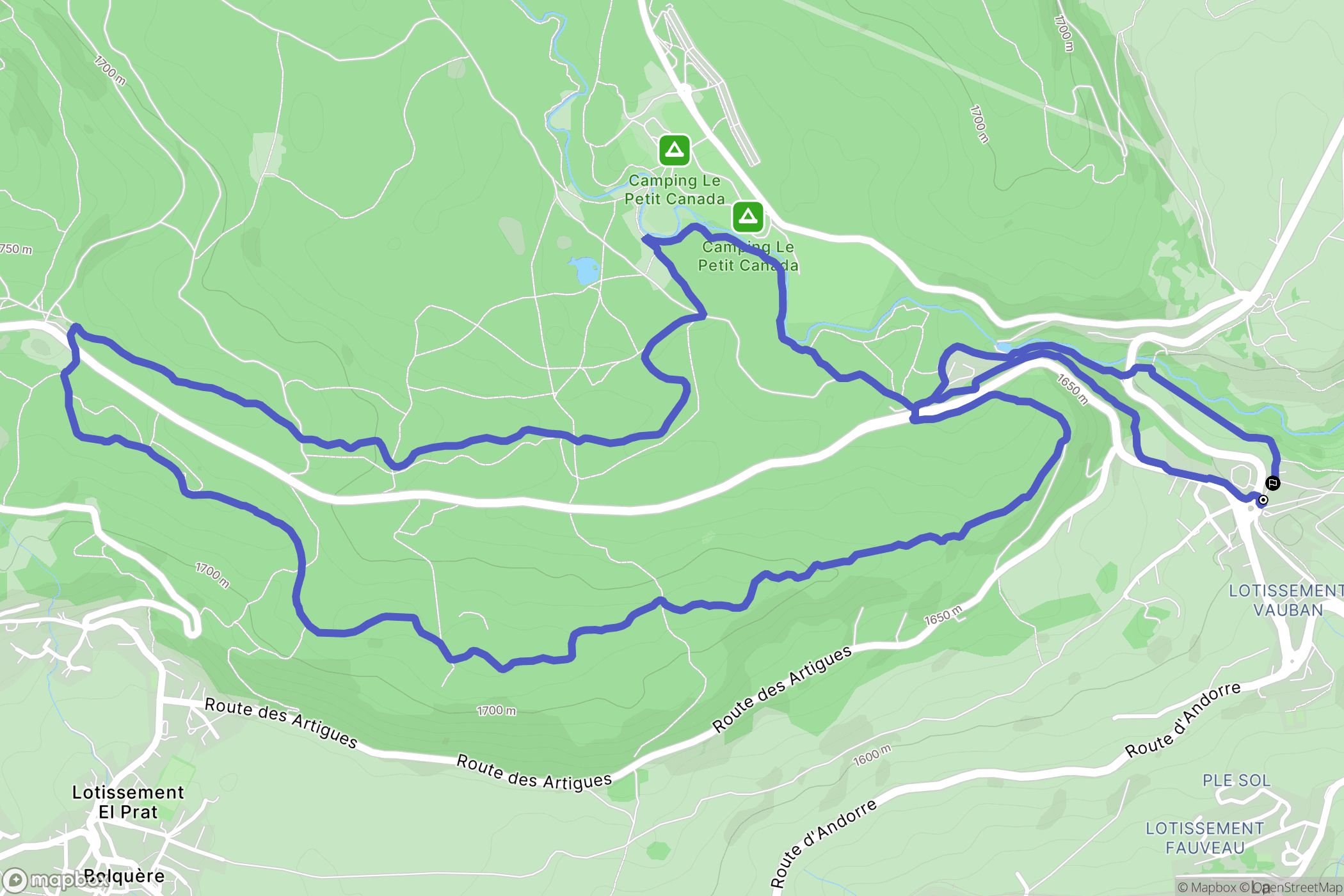 La Cabanasse : carte du parcours de randonnée - France