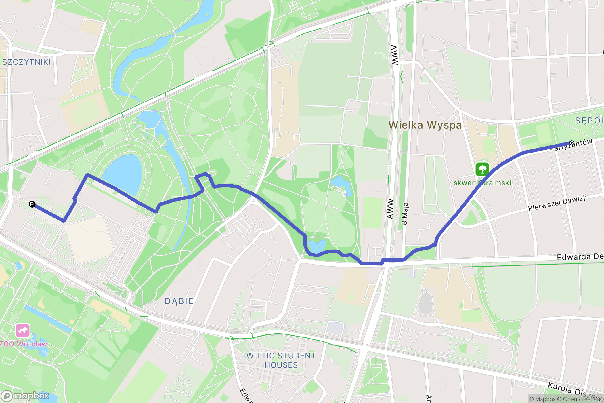 Wrocław: mapa trasy - Poland