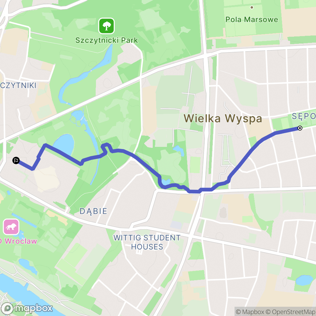 Wrocław: mapa trasy - Poland