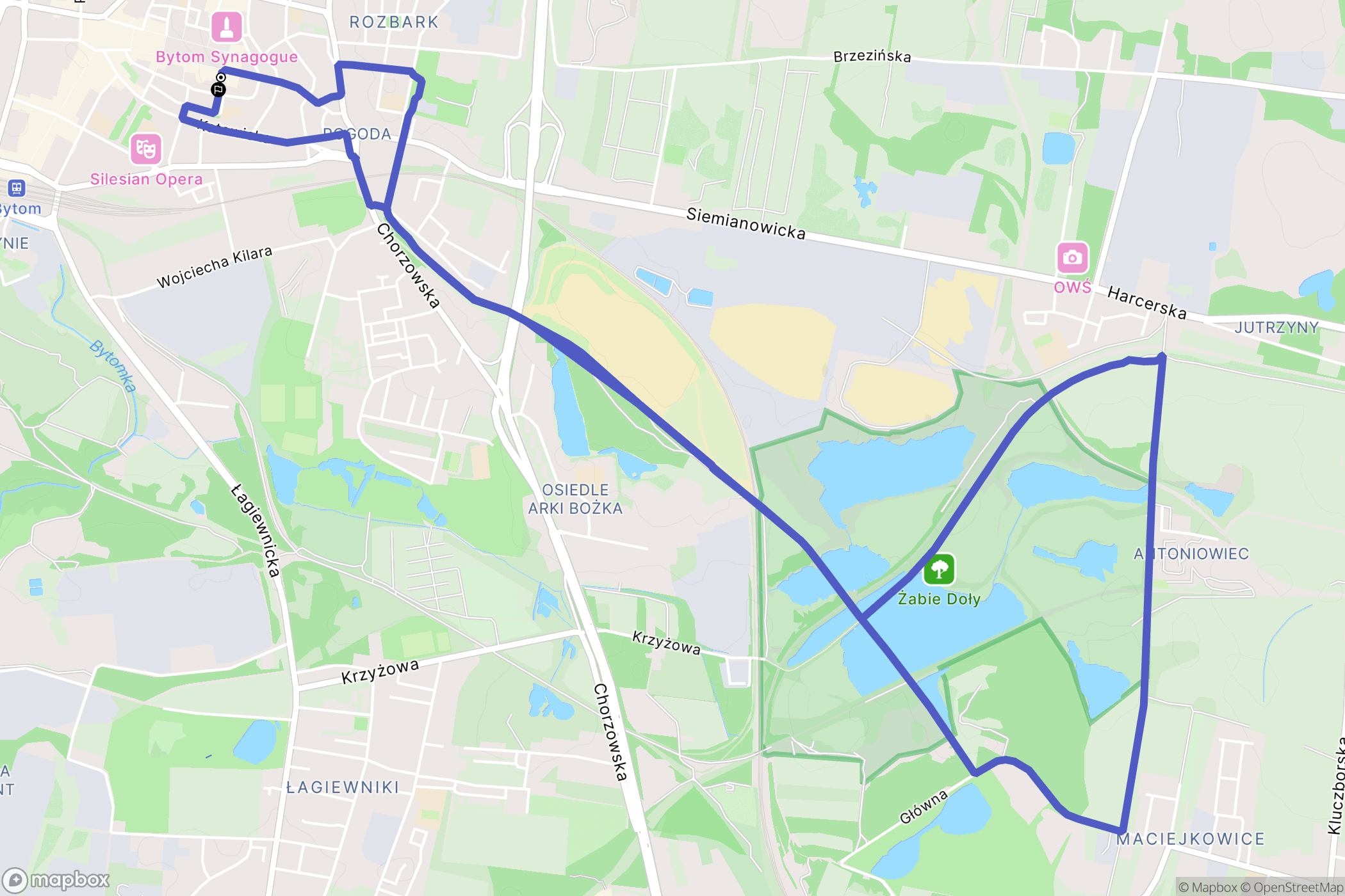 Bytom: mapa trasy - Poland
