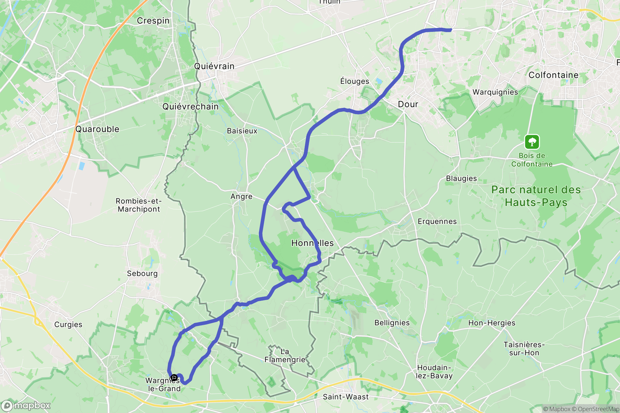 Wargnies-le-Grand : carte du parcours de randonnée - France