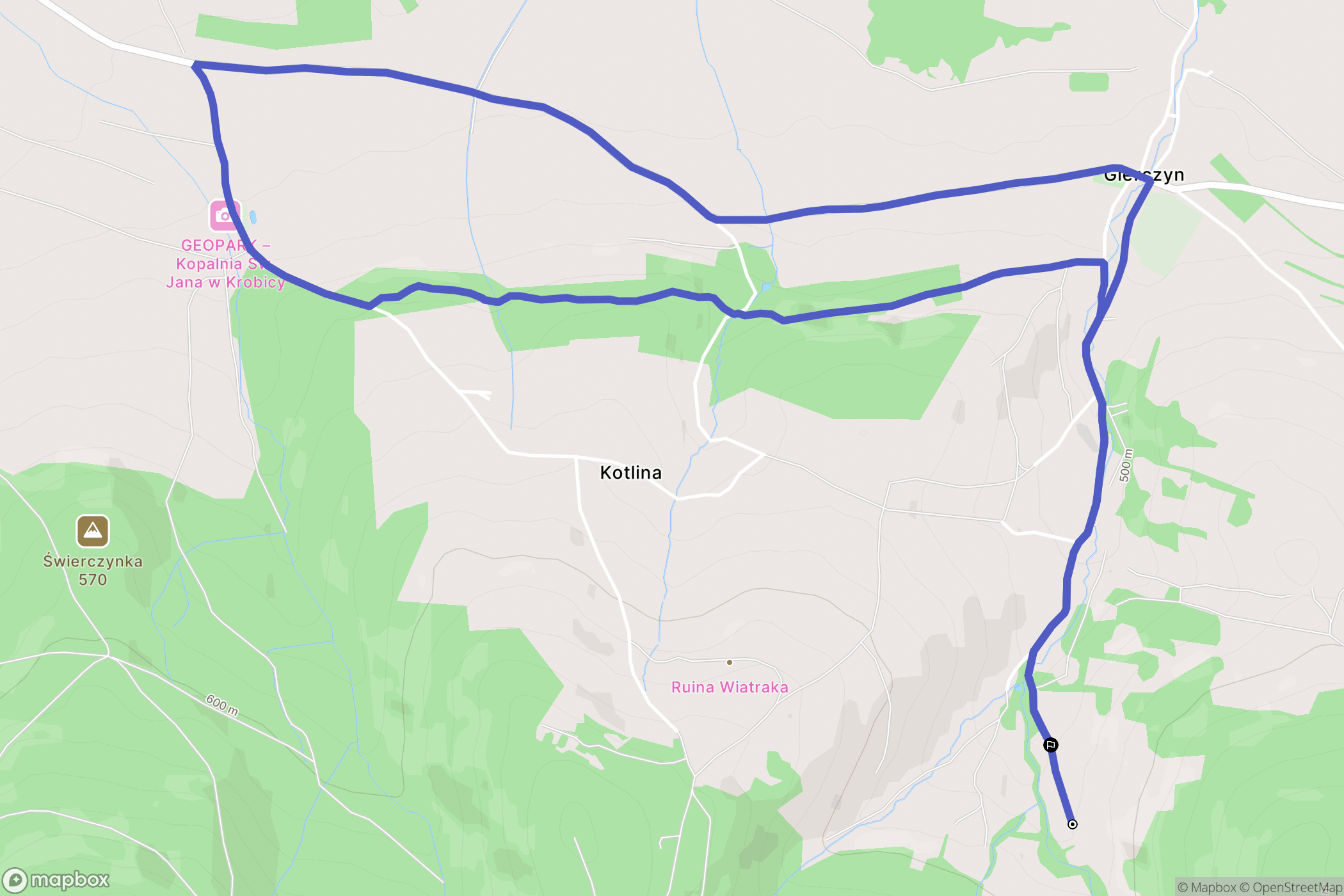 Gierczyn: mapa trasy - Poland