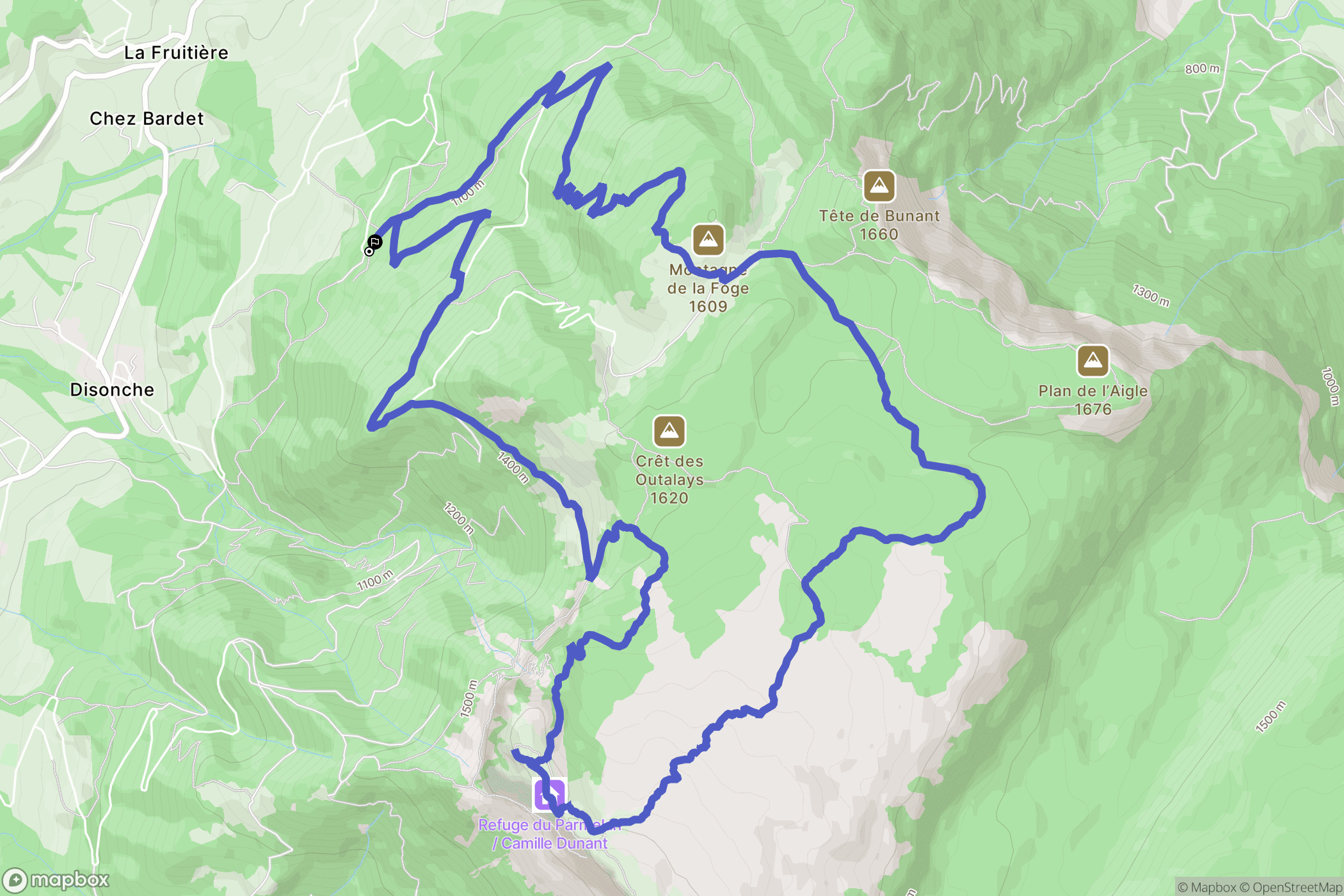 Villaz : carte du parcours de randonnée - France
