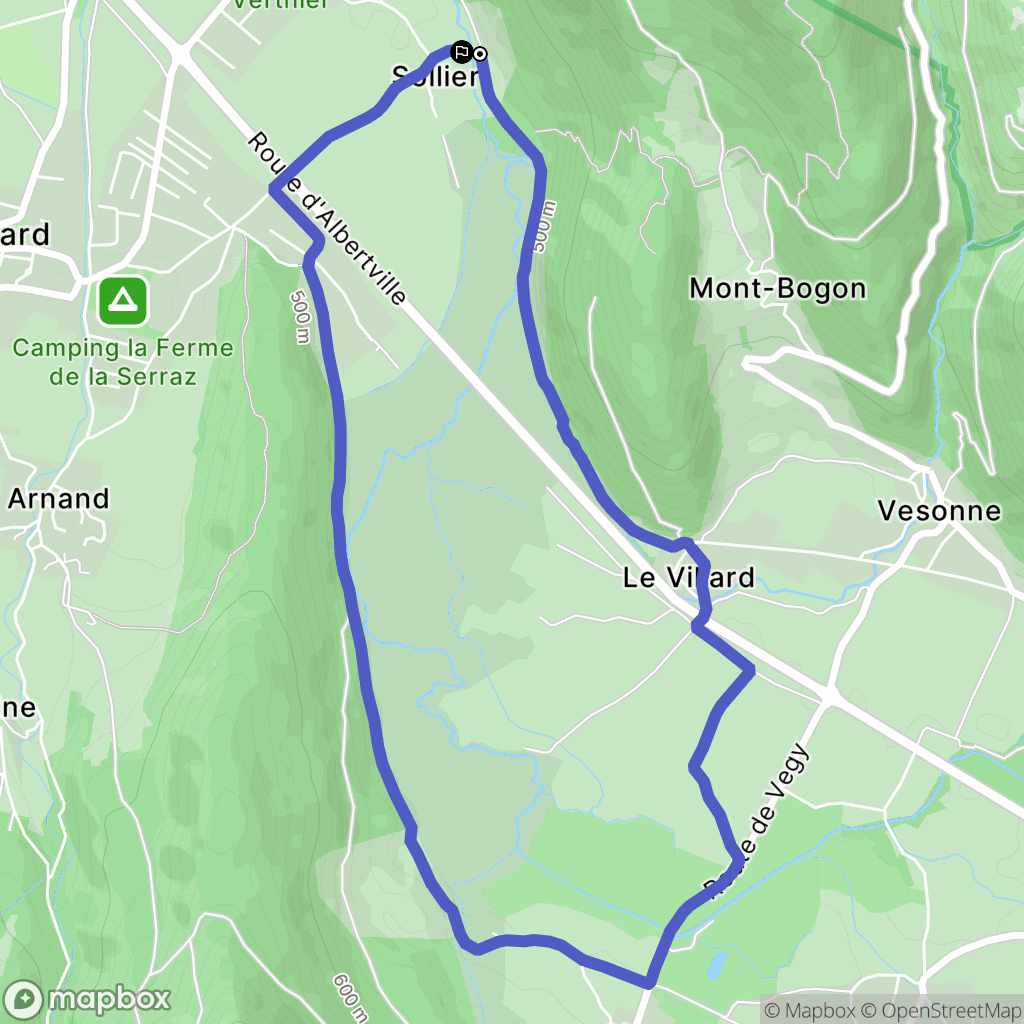 Doussard : carte du parcours de randonnée - France