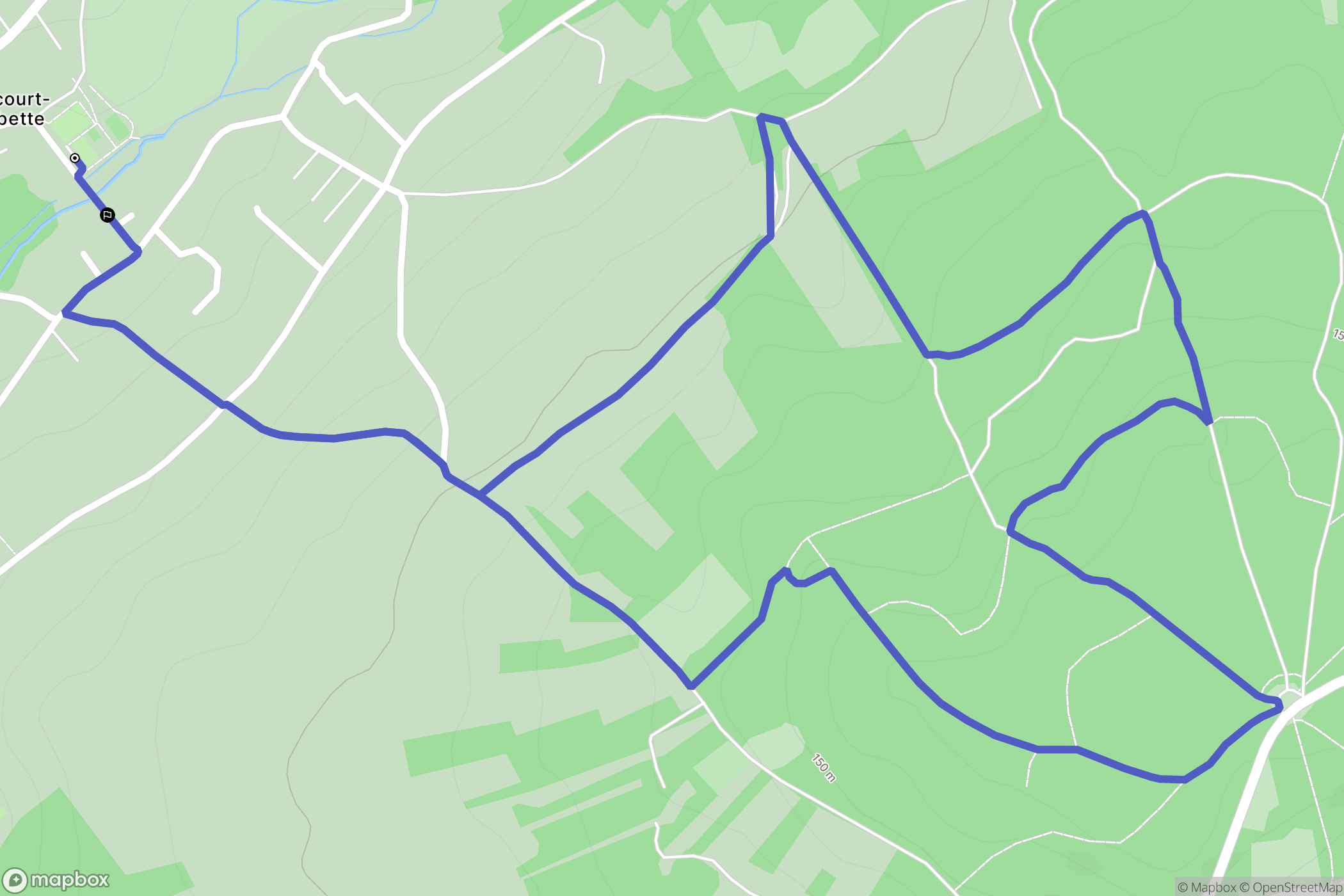 Tessancourt-sur-Aubette : carte du parcours de randonnée - France