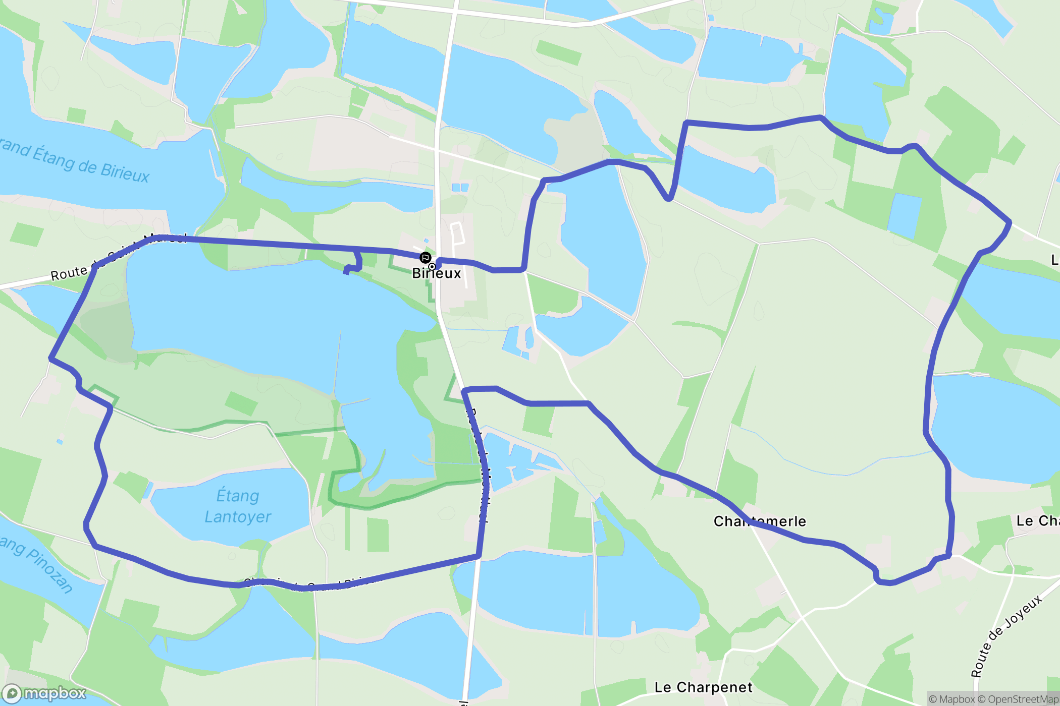 Birieux : carte du parcours de randonnée - France