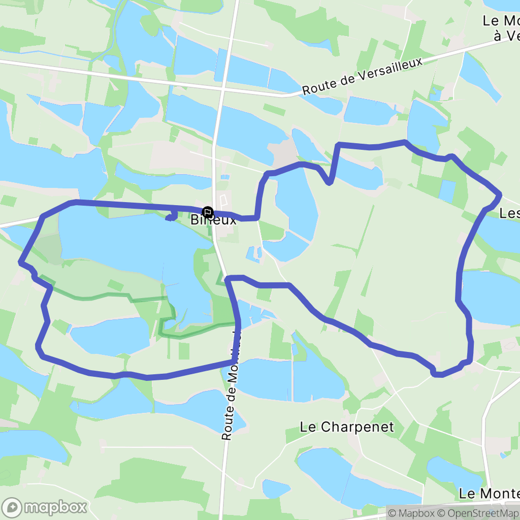 Birieux : carte du parcours de randonnée - France
