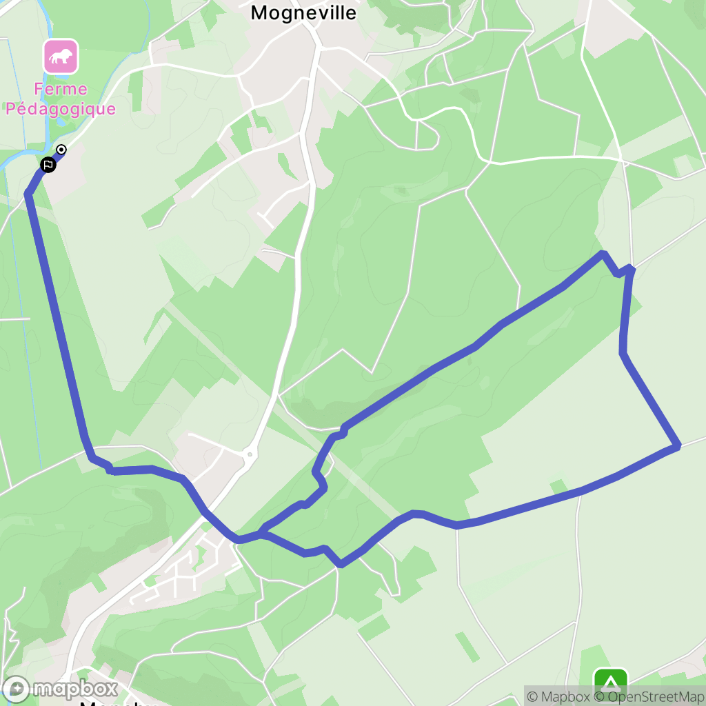 Mogneville : carte du parcours de randonnée - France
