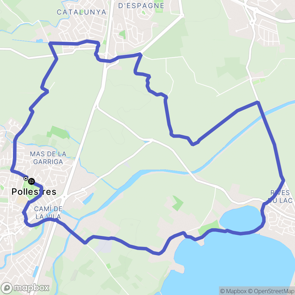 Pollestres : carte du parcours de randonnée - France