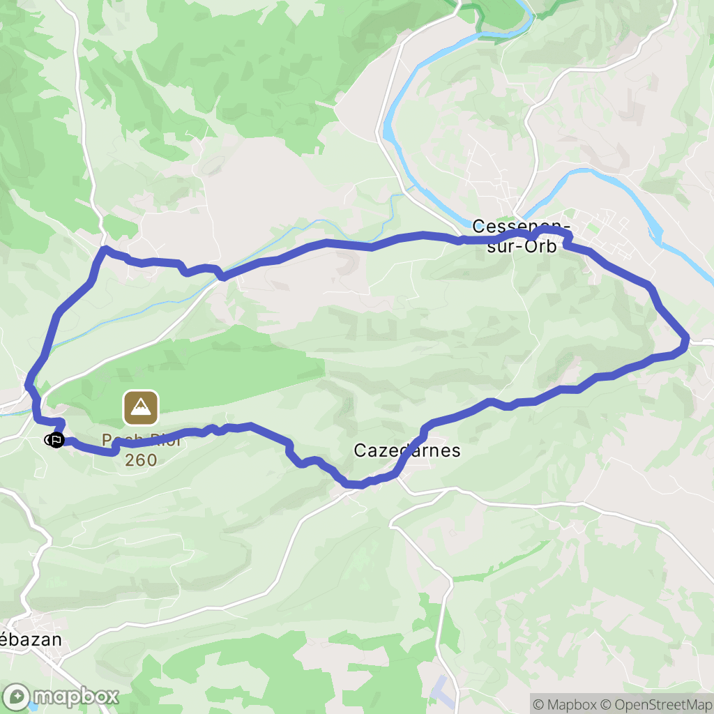 Pierrerue : carte du parcours de randonnée - France