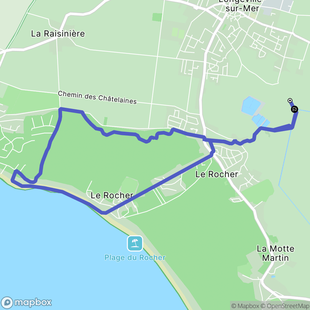Longeville-sur-Mer : carte du parcours de randonnée - France