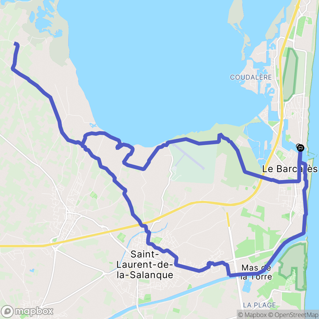 Le Barcarès : carte du parcours de randonnée - France