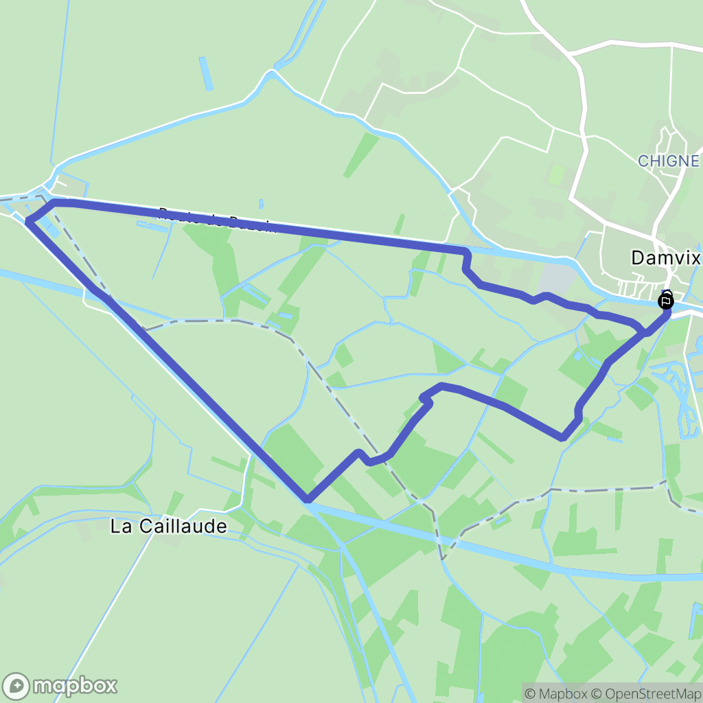Damvix : carte du parcours de randonnée - France