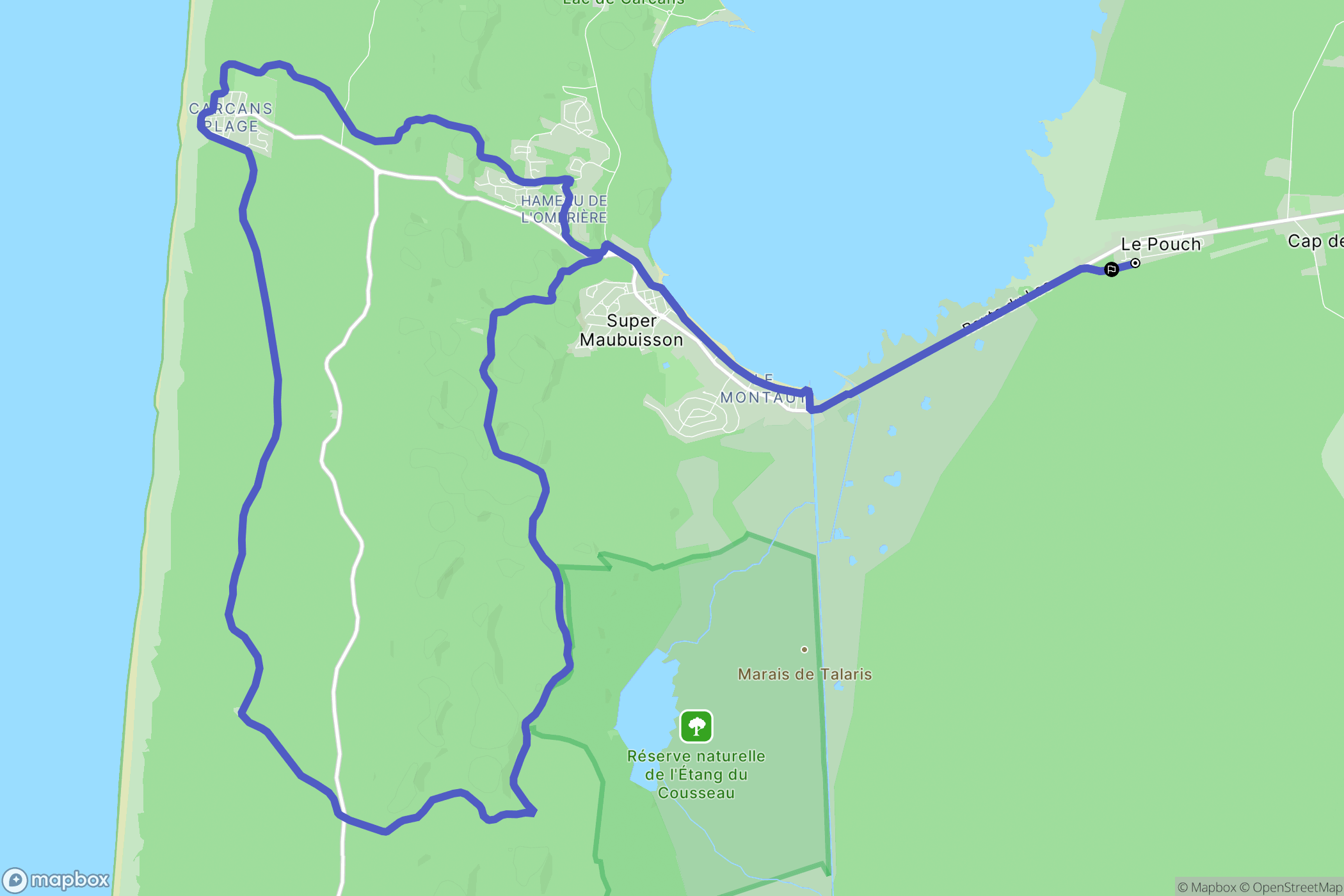 Carcans : carte du parcours de randonnée - France