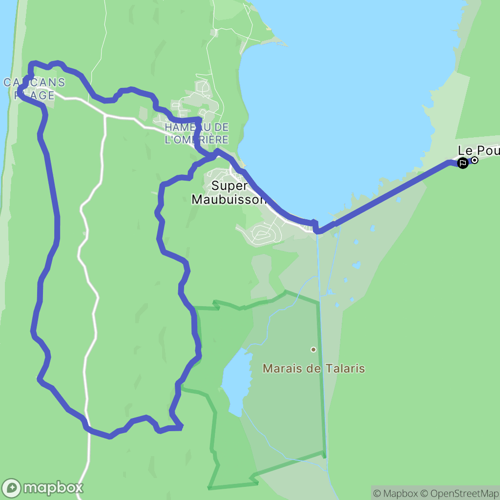 Carcans : carte du parcours de randonnée - France