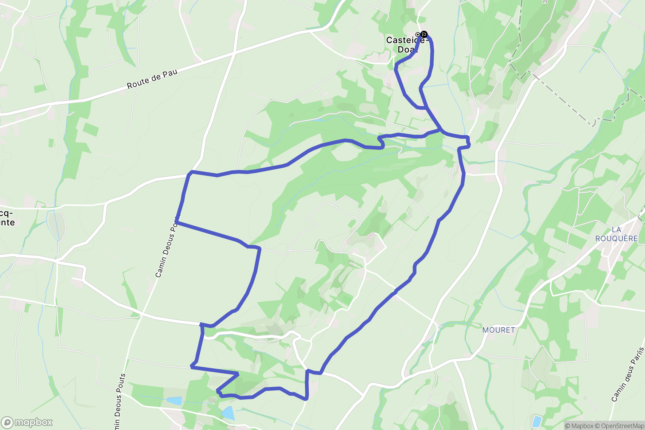 Casteide-Doat : carte du parcours de randonnée - France