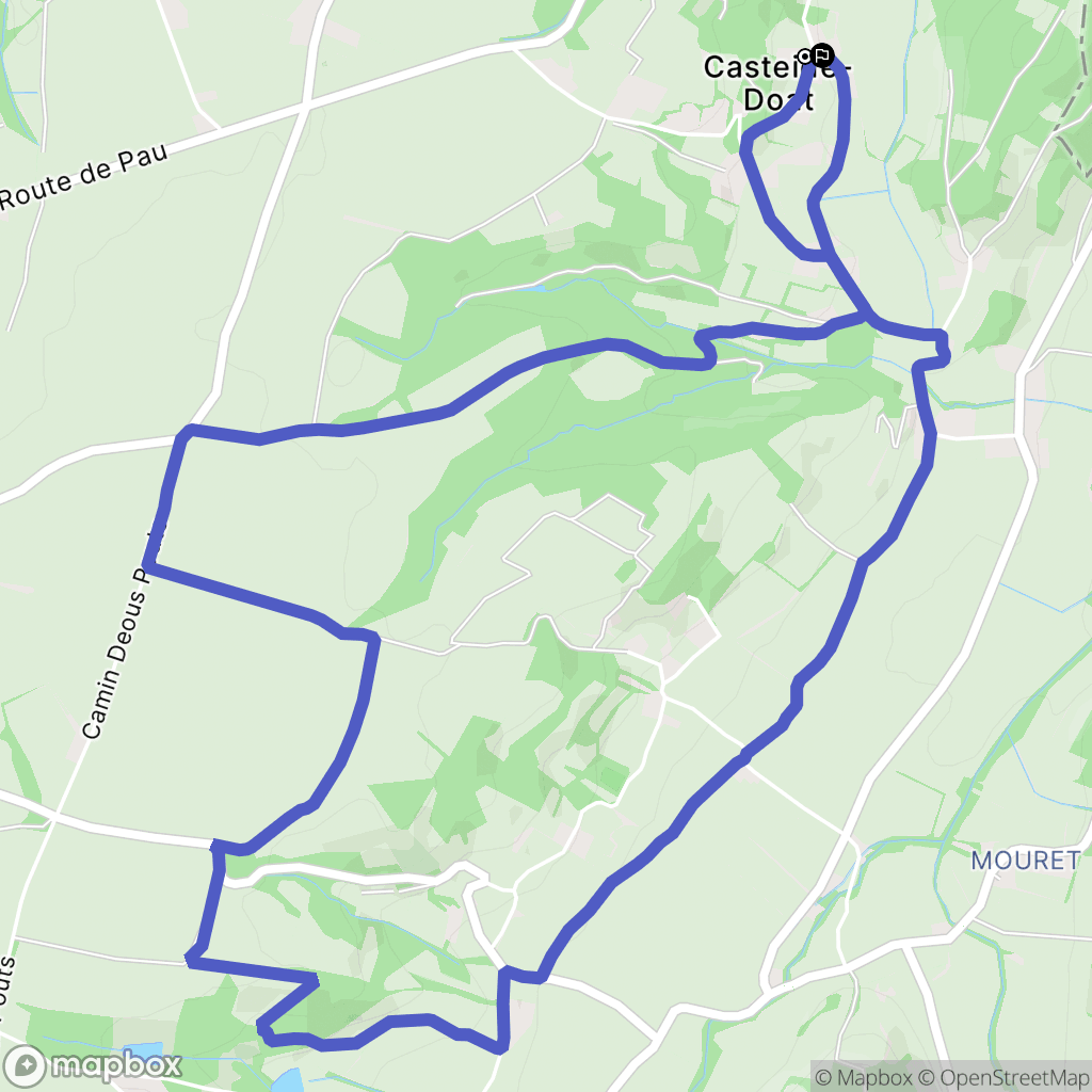 Casteide-Doat : carte du parcours de randonnée - France