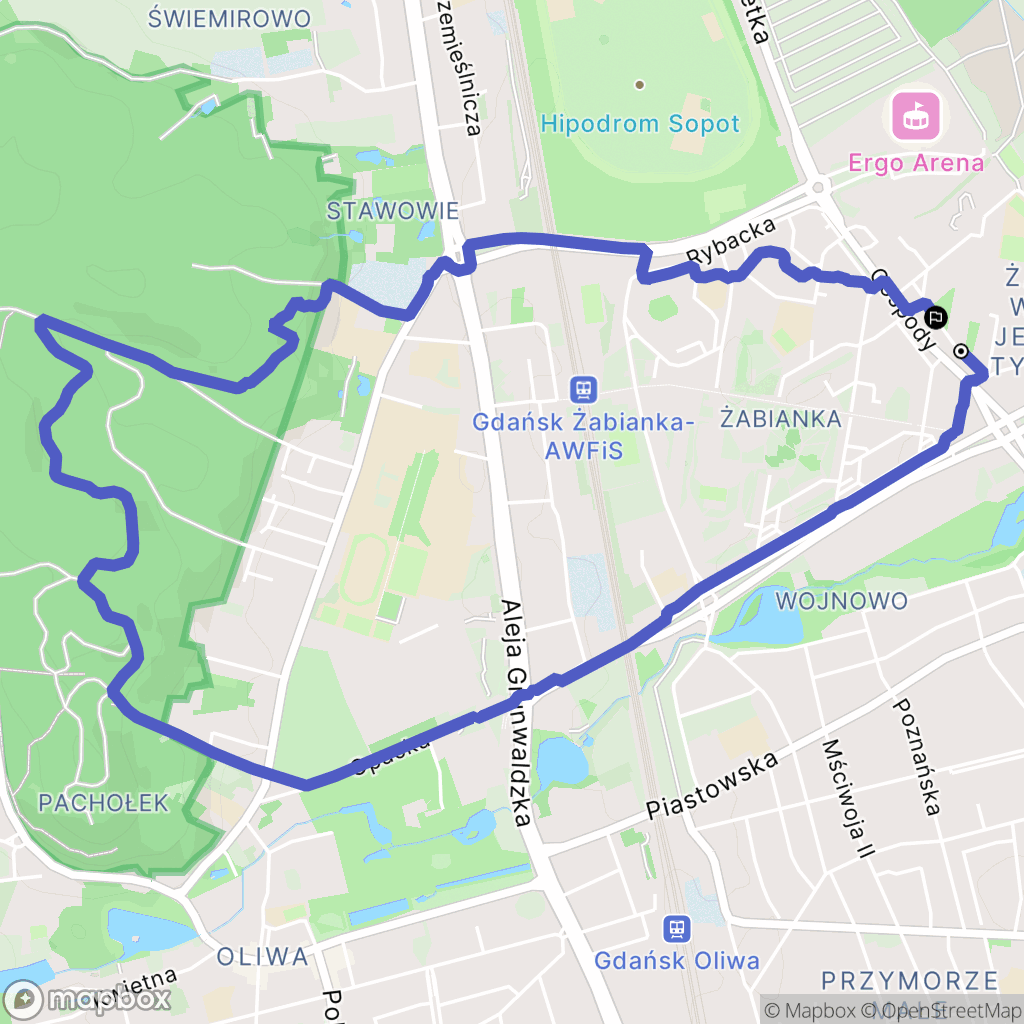 Gdańsk: mapa trasy - Poland