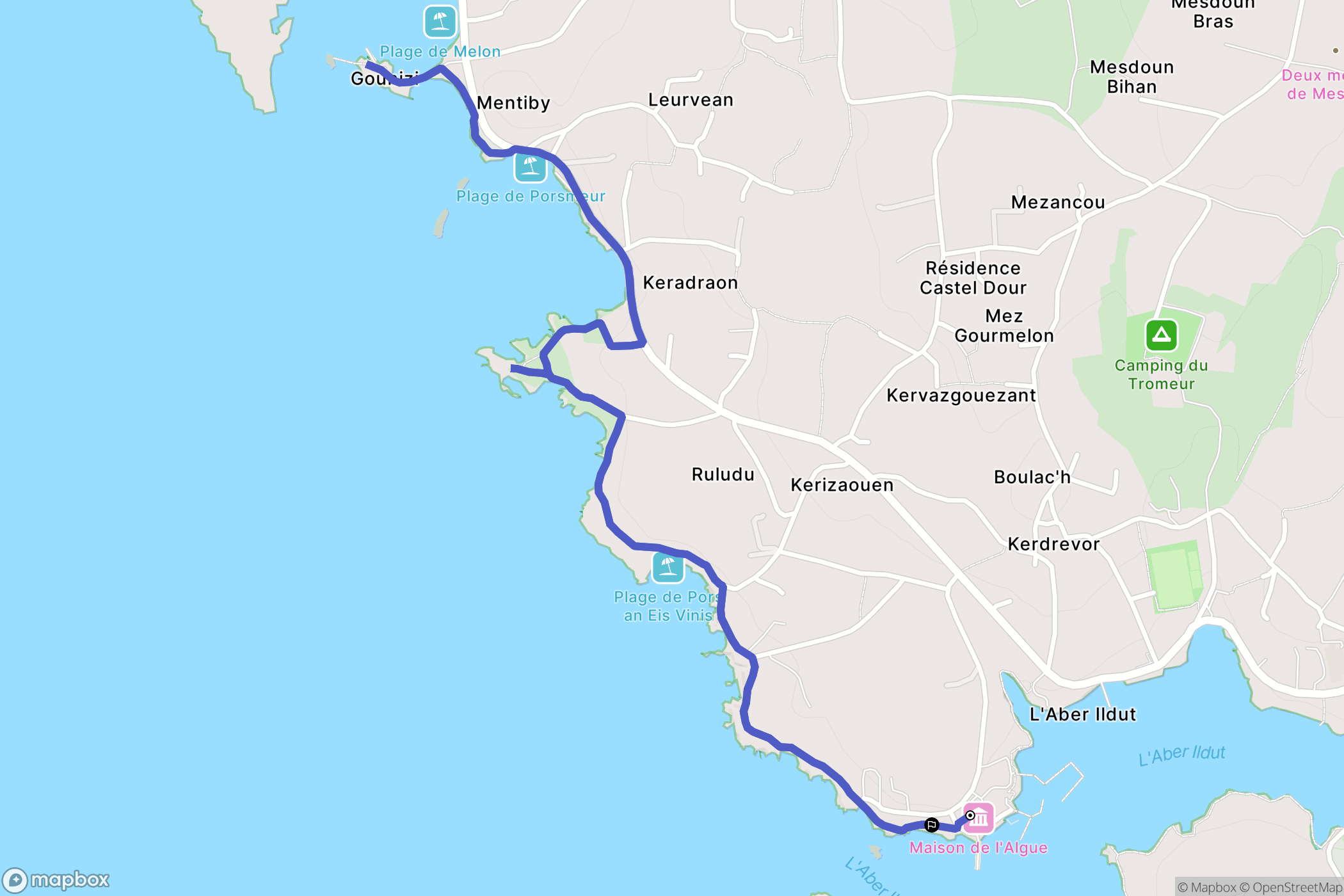 Lanildut : carte du parcours de randonnée - France