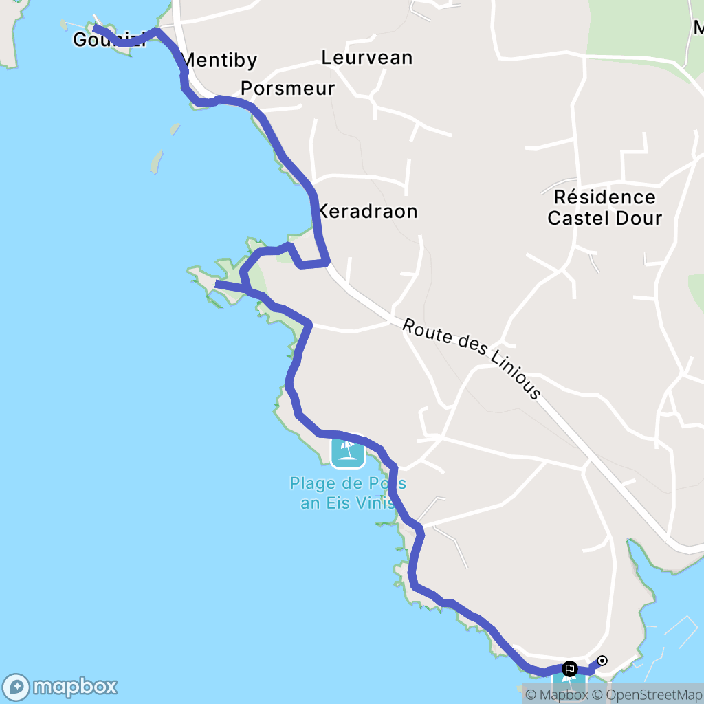Lanildut : carte du parcours de randonnée - France