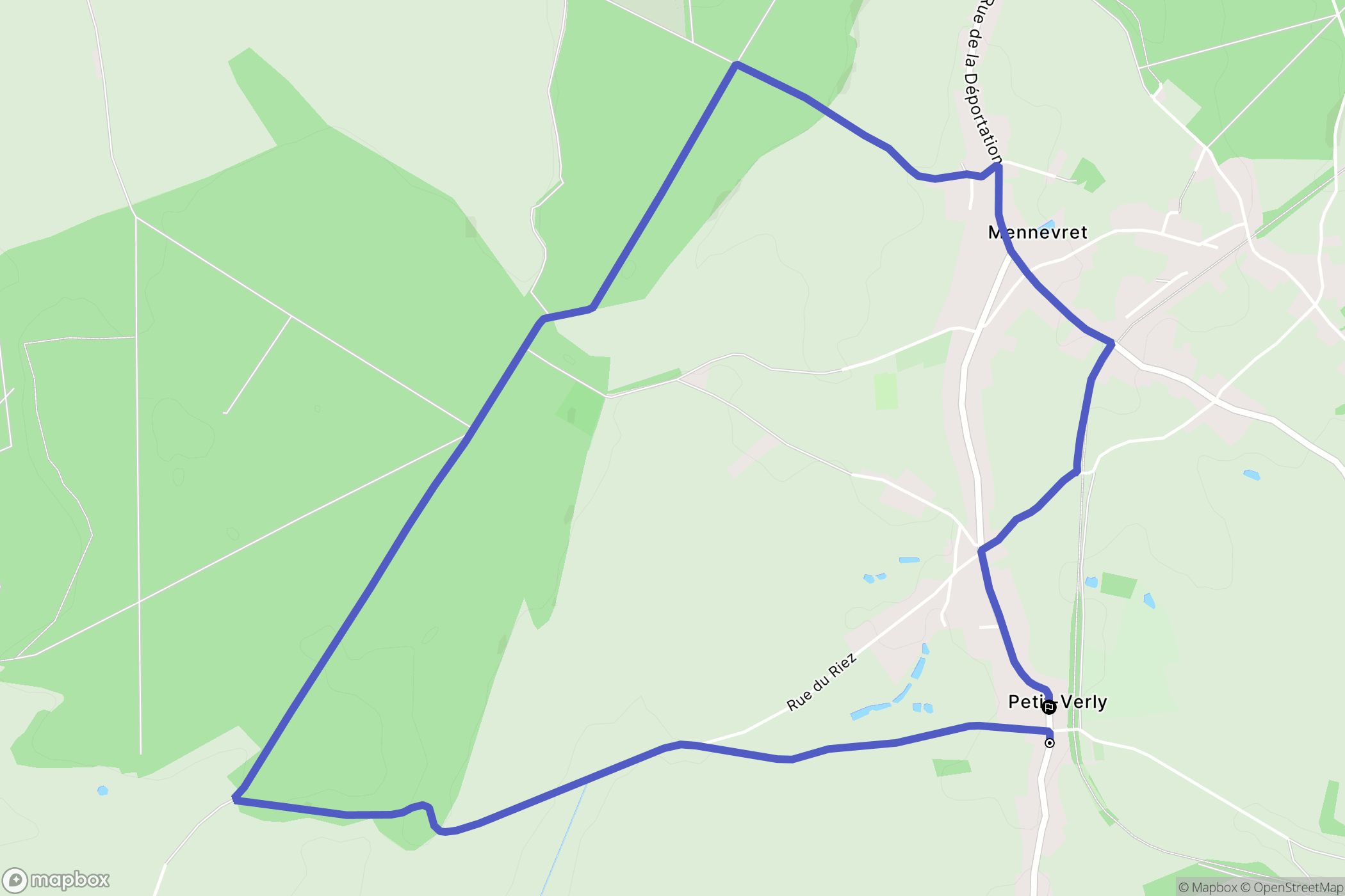 Petit-Verly : carte du parcours de randonnée - France