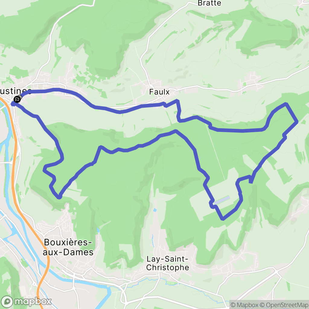 Custines : carte du parcours de randonnée - France