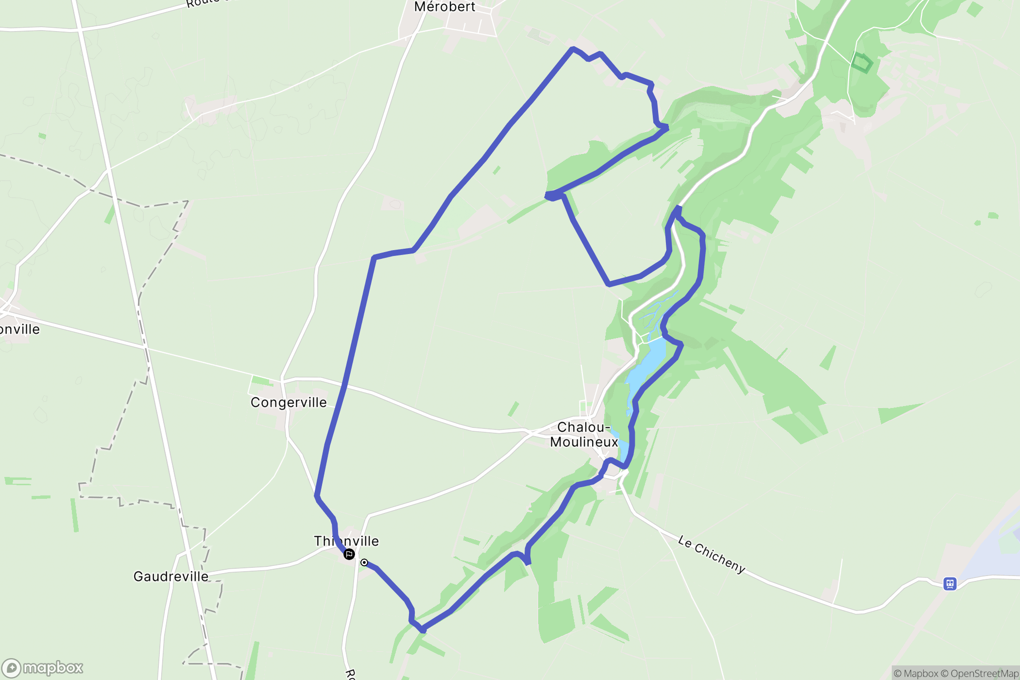 Congerville-Thionville : carte du parcours de randonnée - France