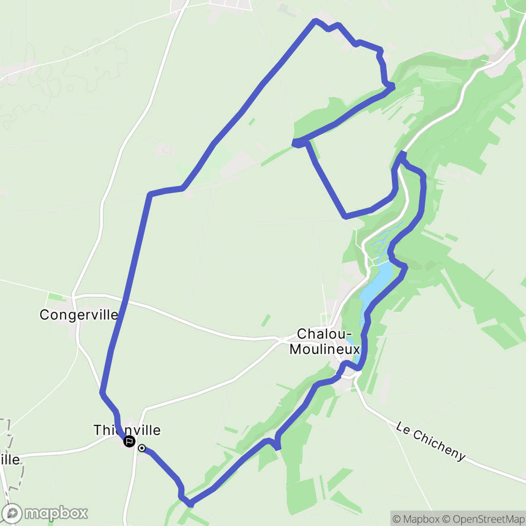 Congerville-Thionville : carte du parcours de randonnée - France