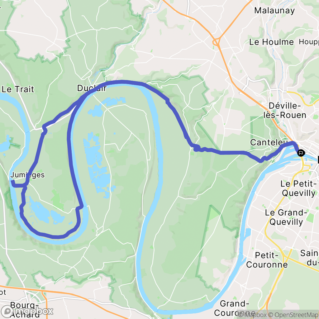 Rouen : carte du parcours de randonnée - France
