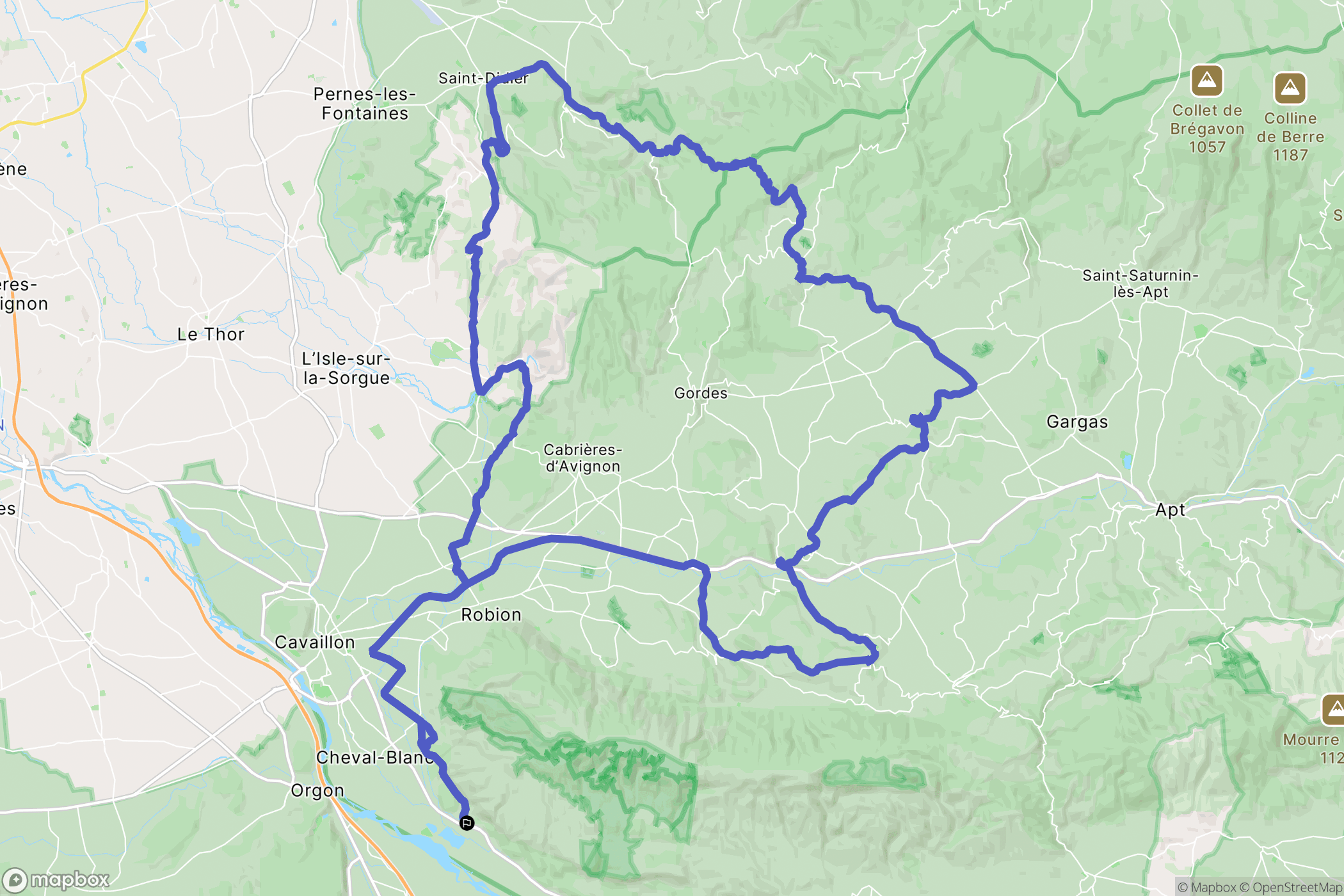 Cheval-Blanc : carte du parcours de randonnée - France