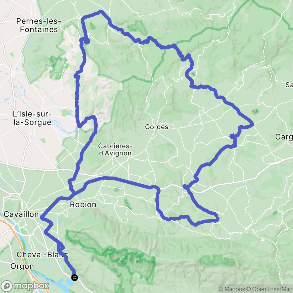 Cheval-Blanc : carte du parcours de randonnée - France