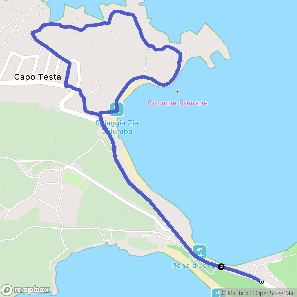 Santa Reparata : carte du parcours de randonnée - Italy