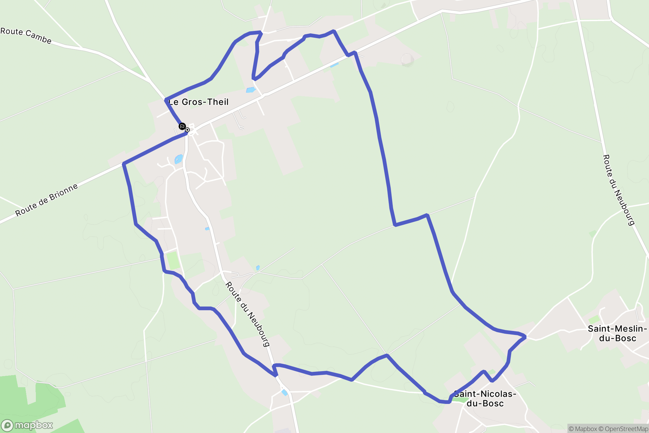 Le Bosc du Theil : carte du parcours de randonnée - France