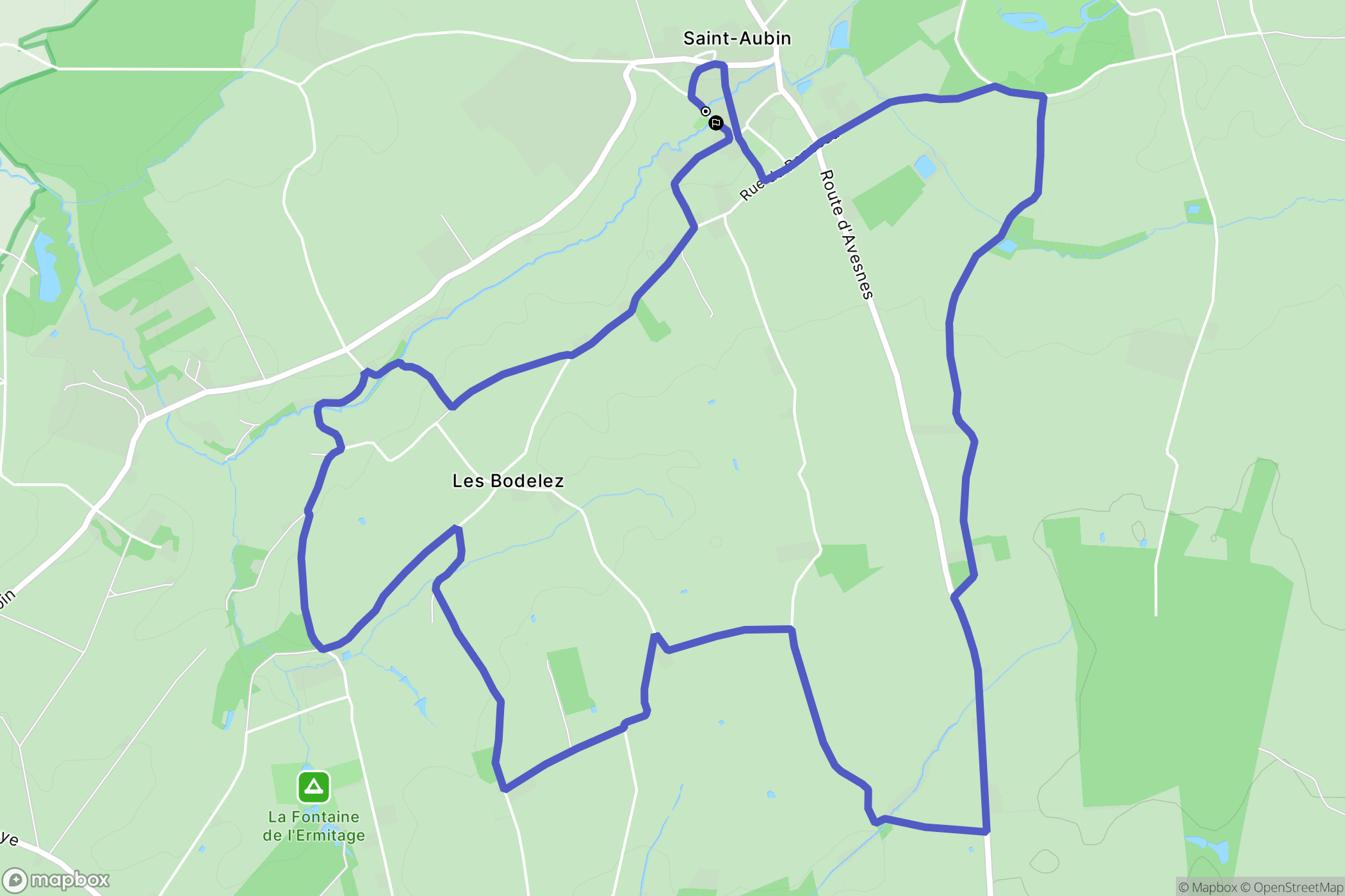 Saint-Aubin : carte du parcours de randonnée - France