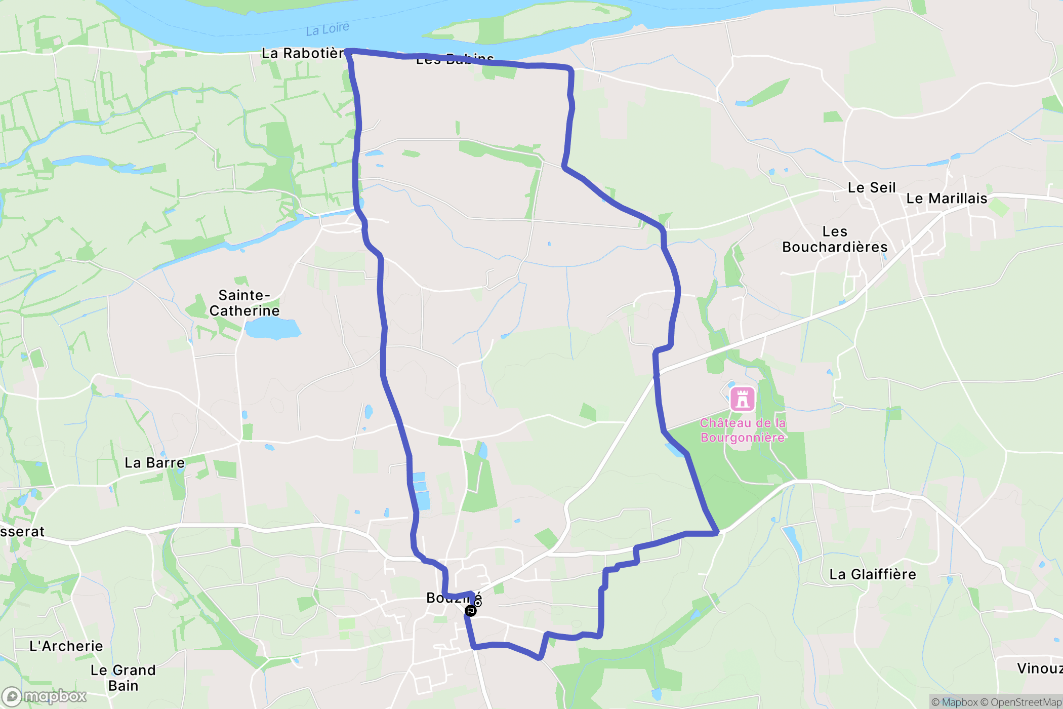 Orée d'Anjou : carte du parcours de randonnée - France