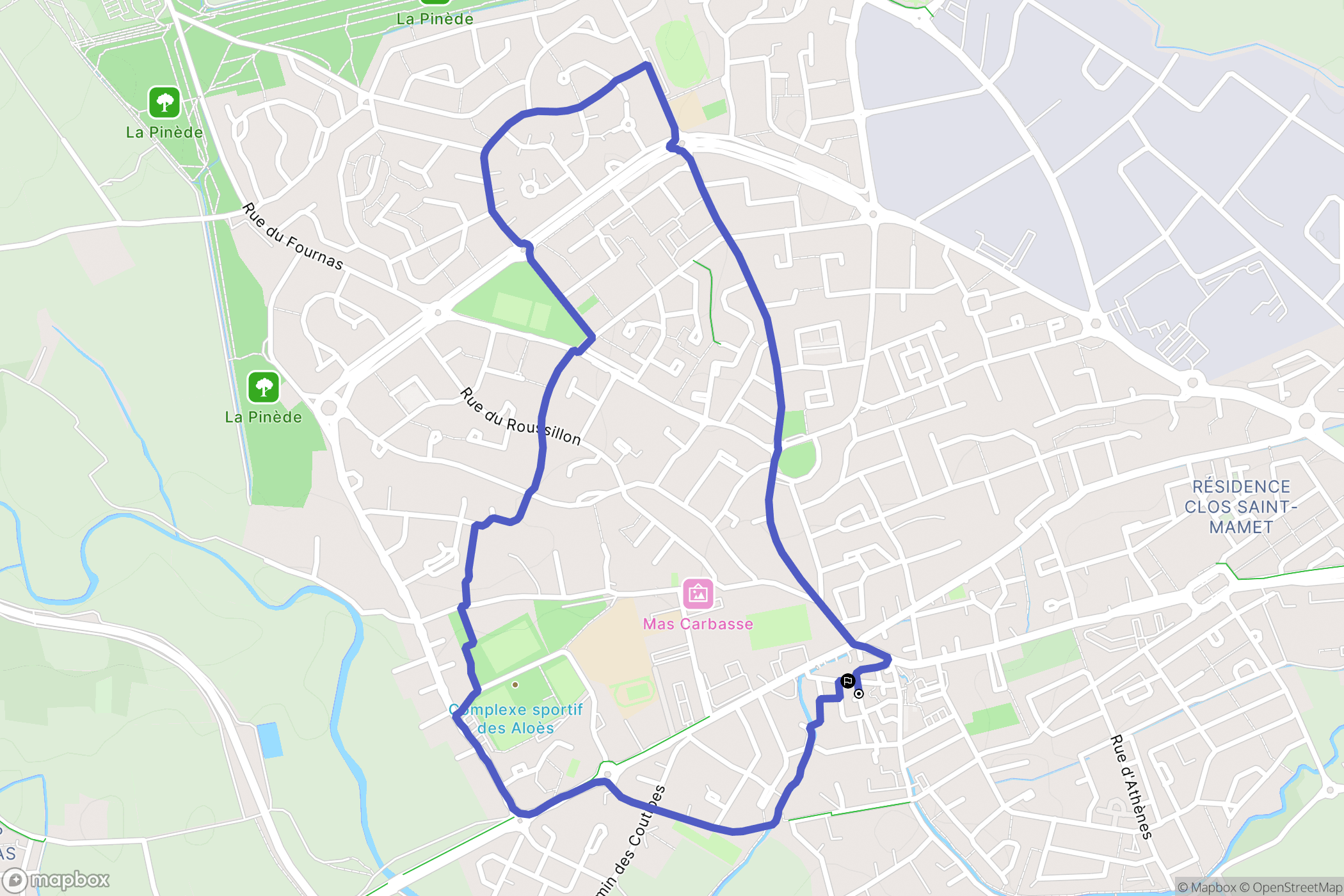 Saint-Estève : carte du parcours de randonnée - France