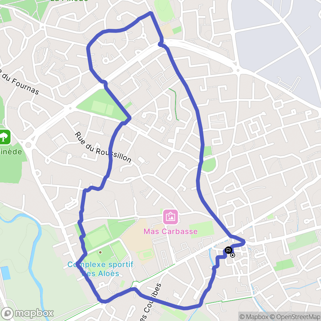 Saint-Estève : carte du parcours de randonnée - France