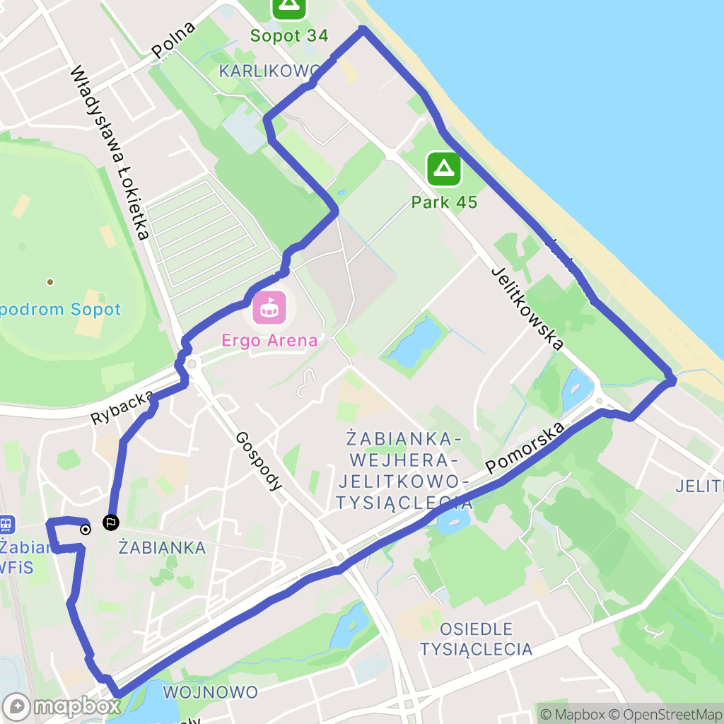 Gdańsk: mapa trasy - Poland