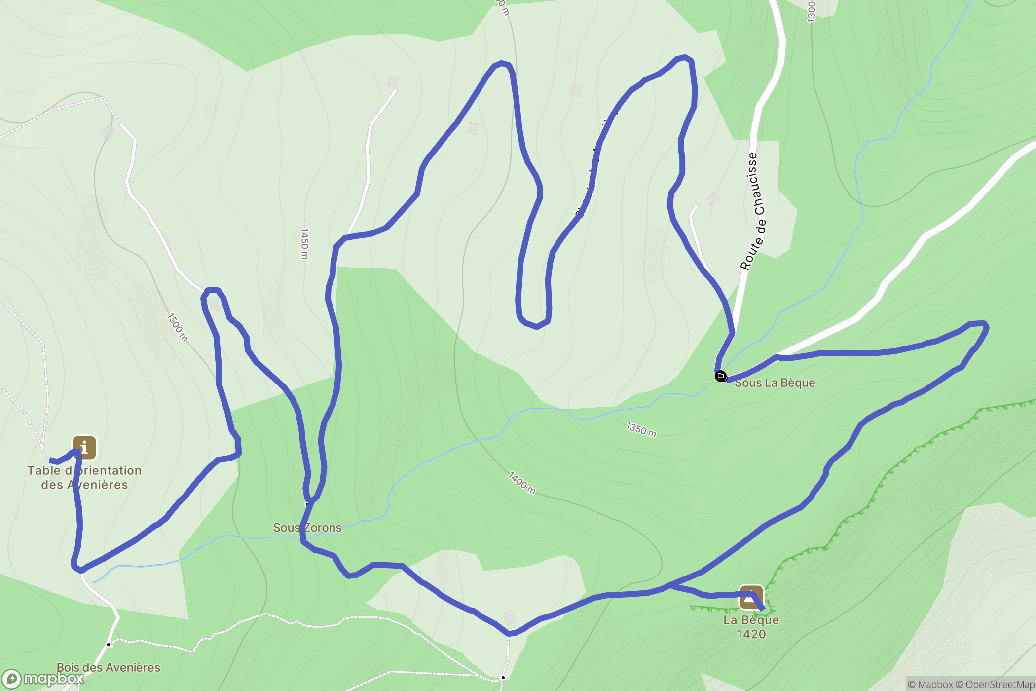 Saint-Nicolas-la-Chapelle : carte du parcours de randonnée - France