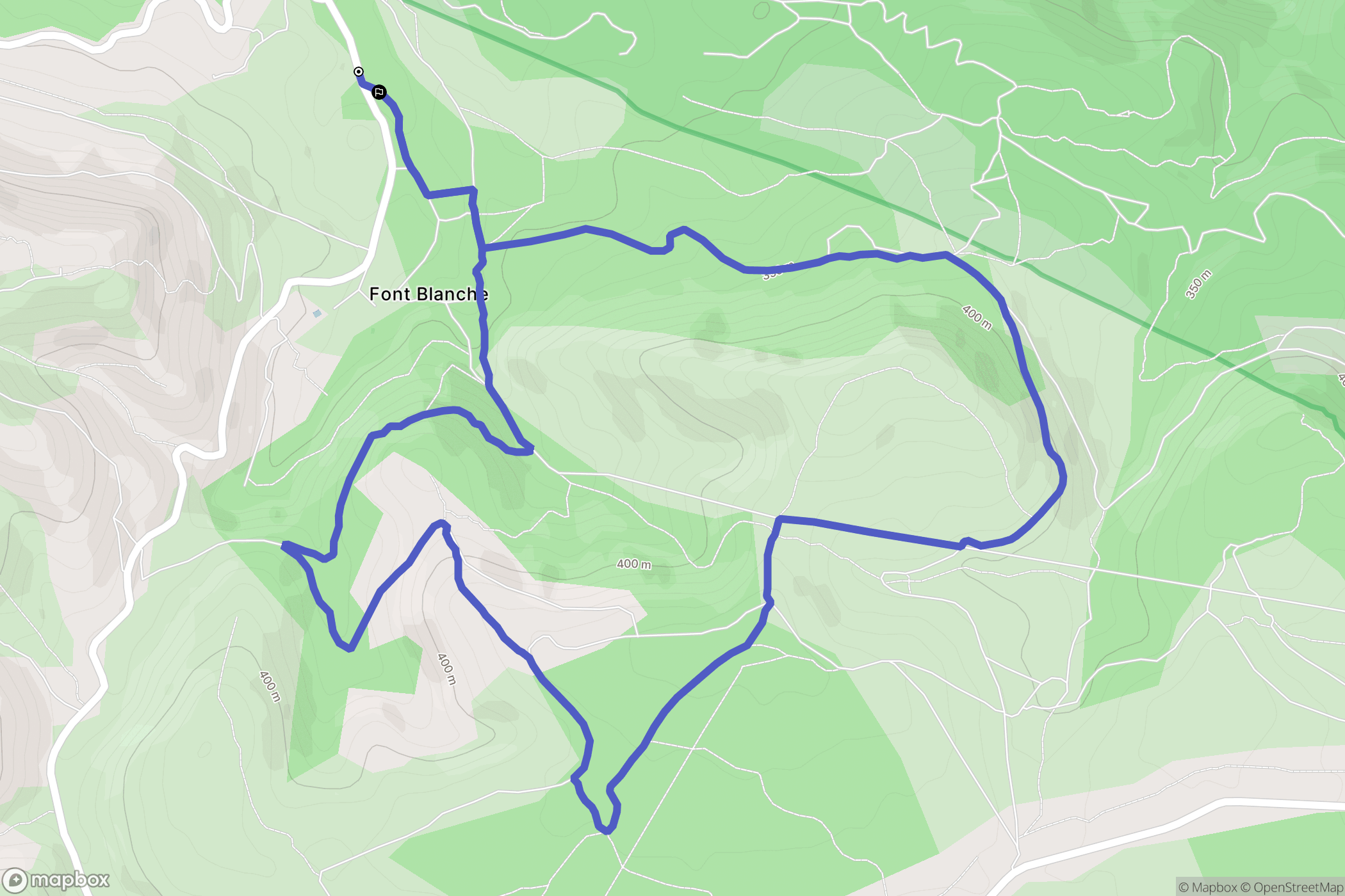 Roquefort-la-Bédoule : carte du parcours de randonnée - France