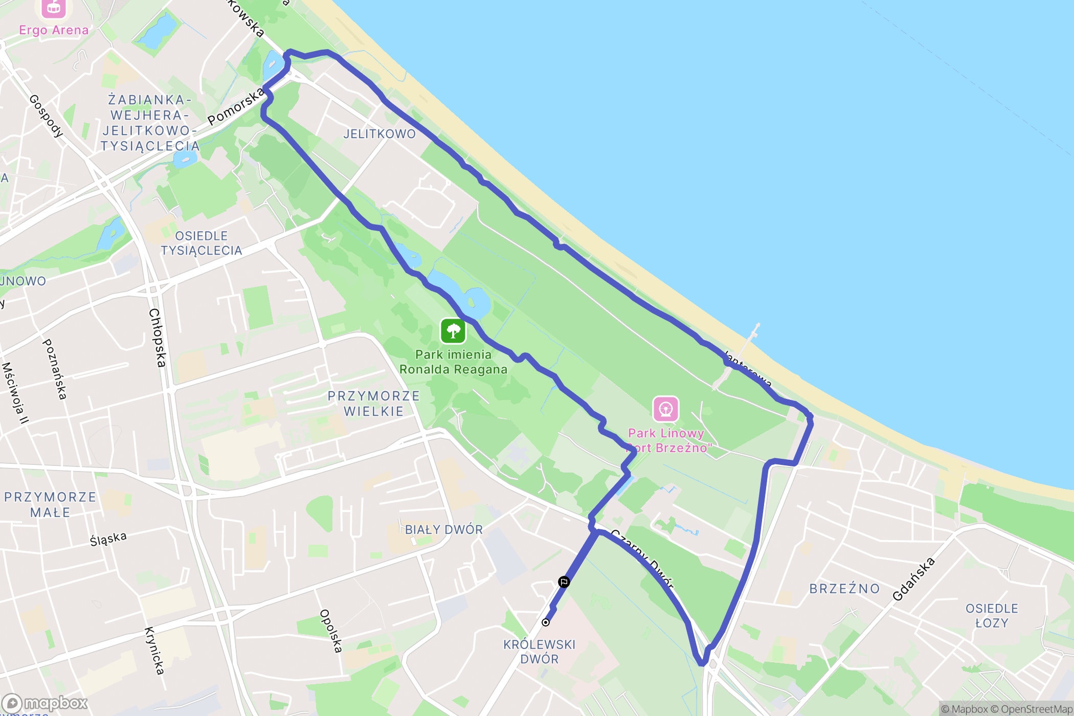 Gdańsk: mapa trasy - Poland