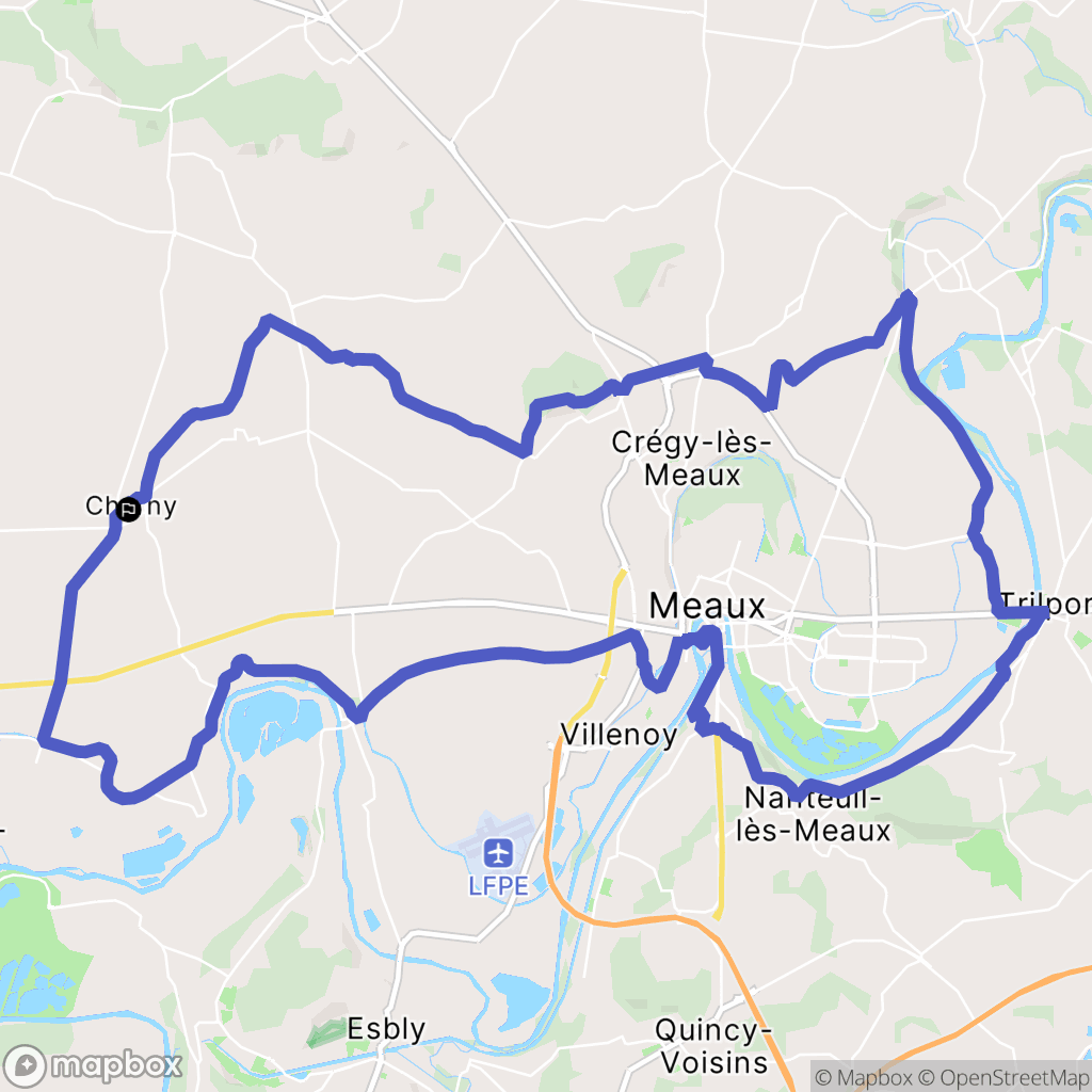 Charny : carte du parcours de randonnée - France