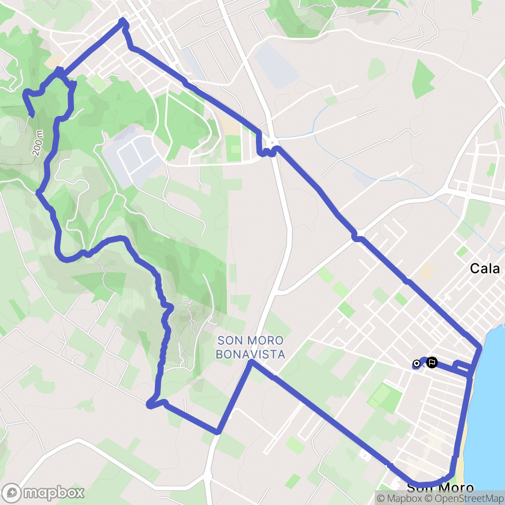 Cala Millor : carte du parcours de randonnée - Spain