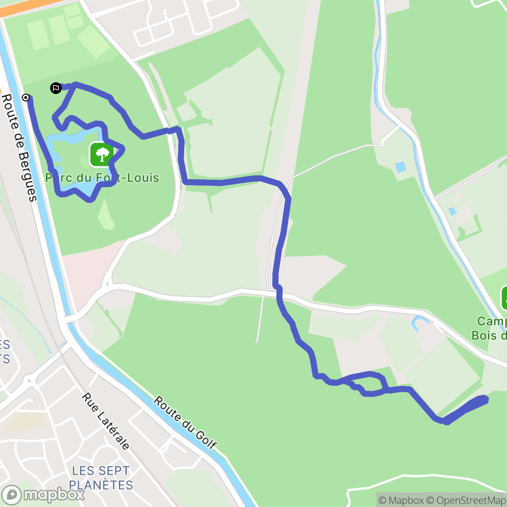 Coudekerque-Branche : carte du parcours de randonnée - France