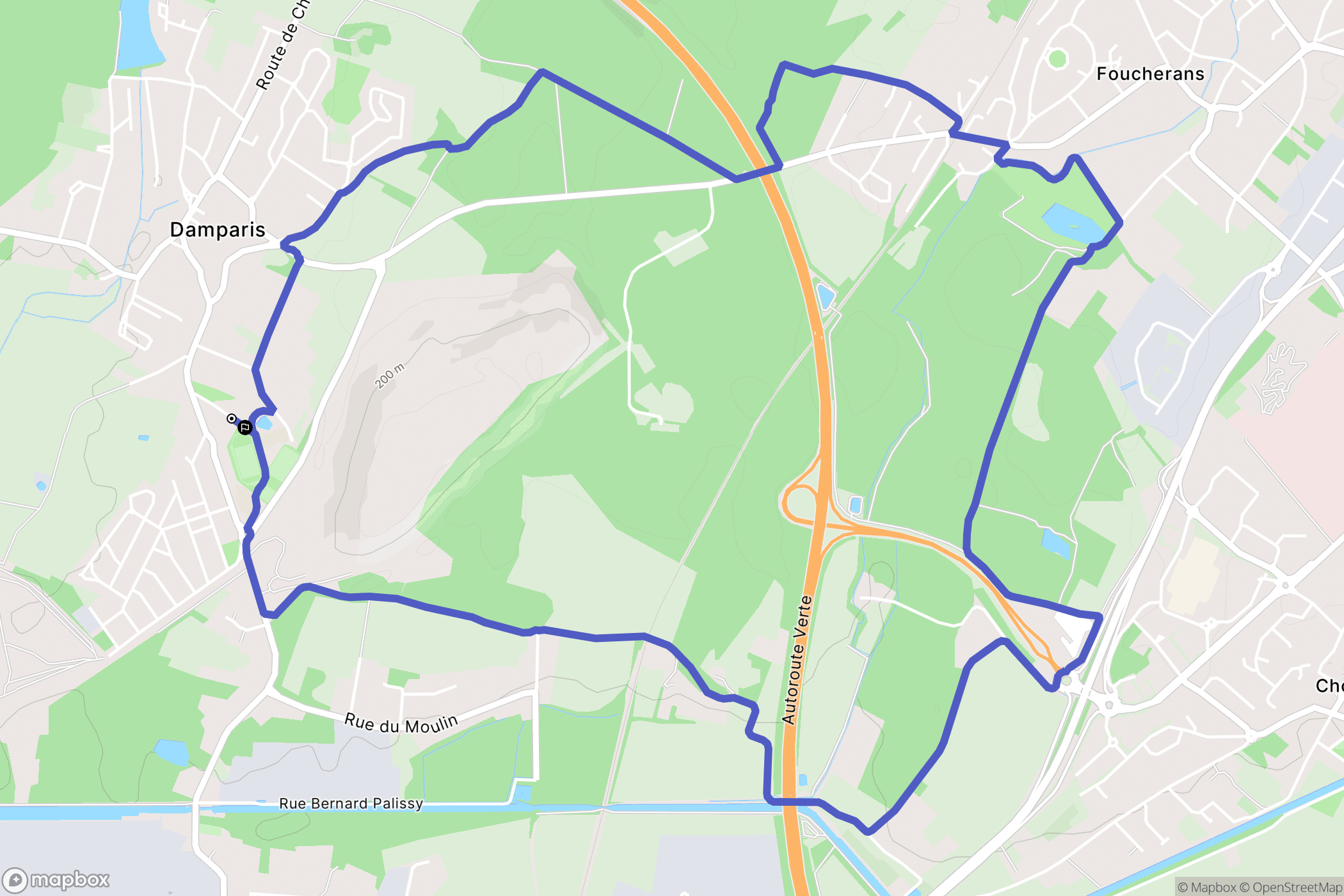 Damparis : carte du parcours de randonnée - France