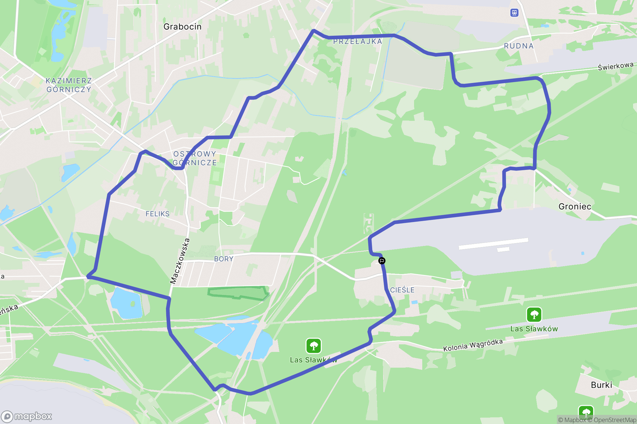 Sosnowiec: mapa trasy - Poland