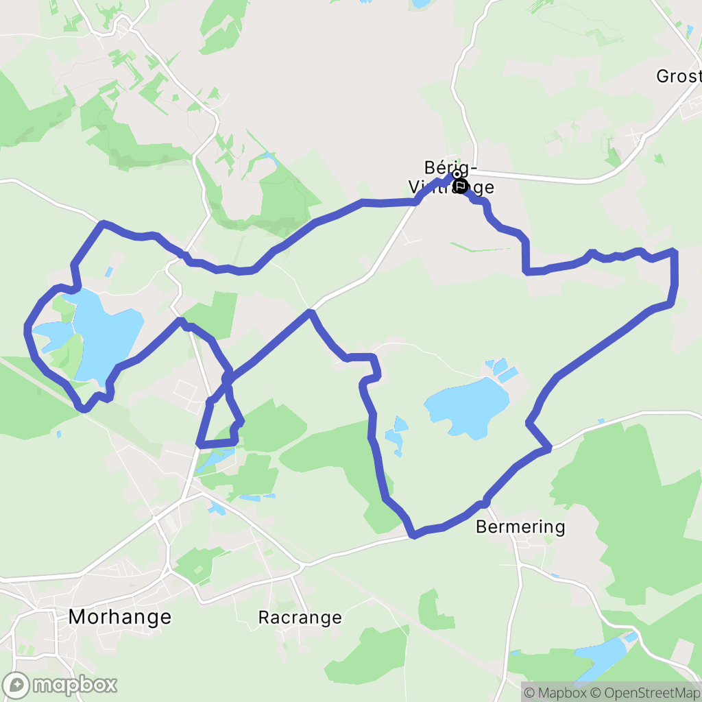 Bérig-Vintrange : carte du parcours de randonnée - France