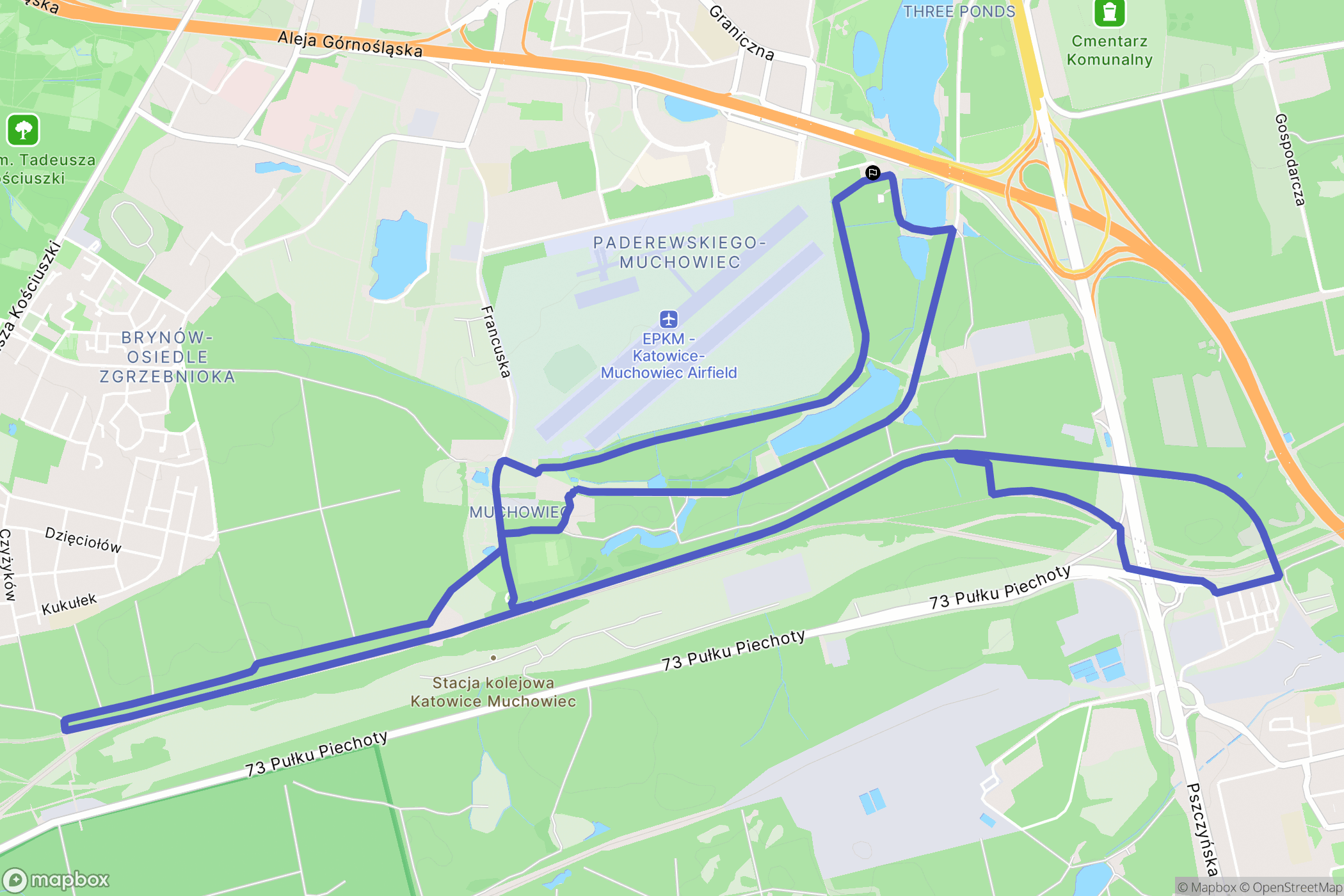 Katowice: mapa trasy - Poland